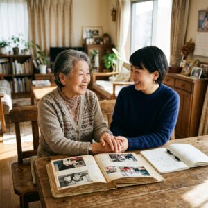 親子の心温まる対話シーン