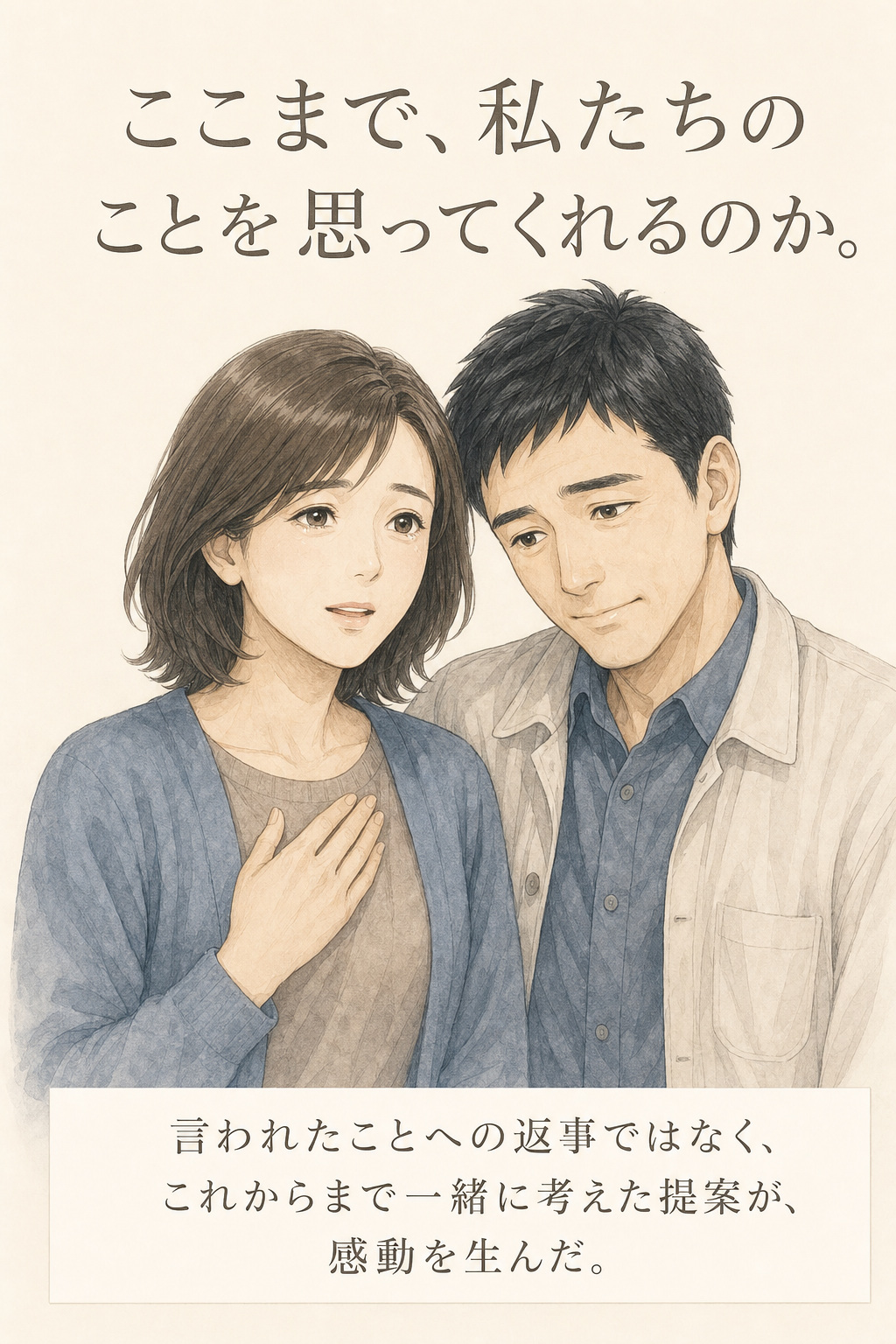 漫画 26/30：ここまで自分たちを思ってくれるのかと、お客様が大きく感動する場面
