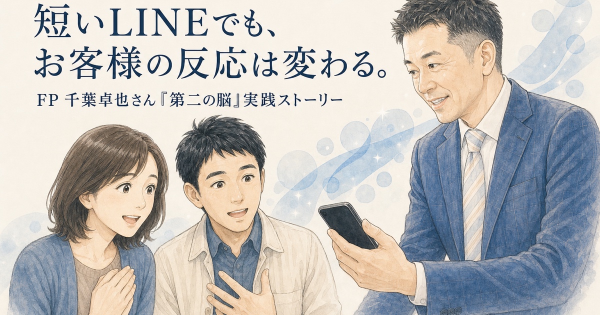 短いLINEでもお客様の反応は変わる。FP千葉卓也さんの第二の脳実践ストーリー