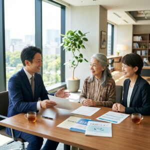 専門家と親子の対話・相談シーン
