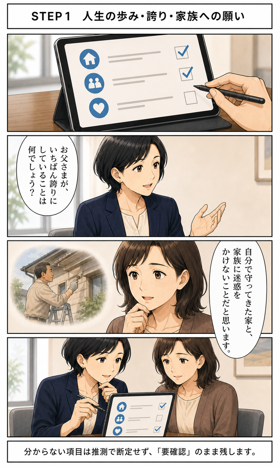 父が誇りにしていることと家族への願いを確認するステップ1